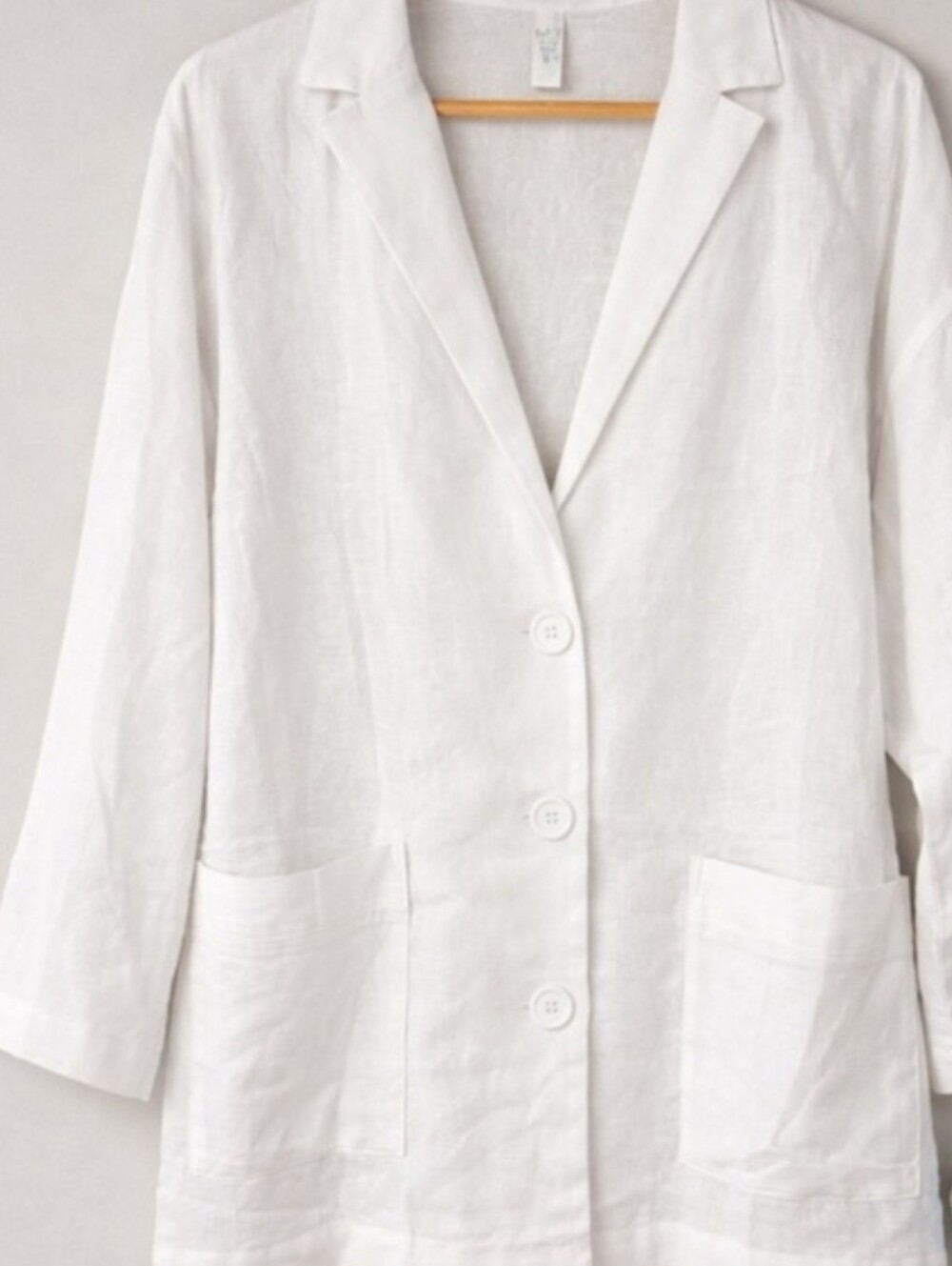 WET Swimwear Linen Blend Beach Cover Up Blazer White Size Large